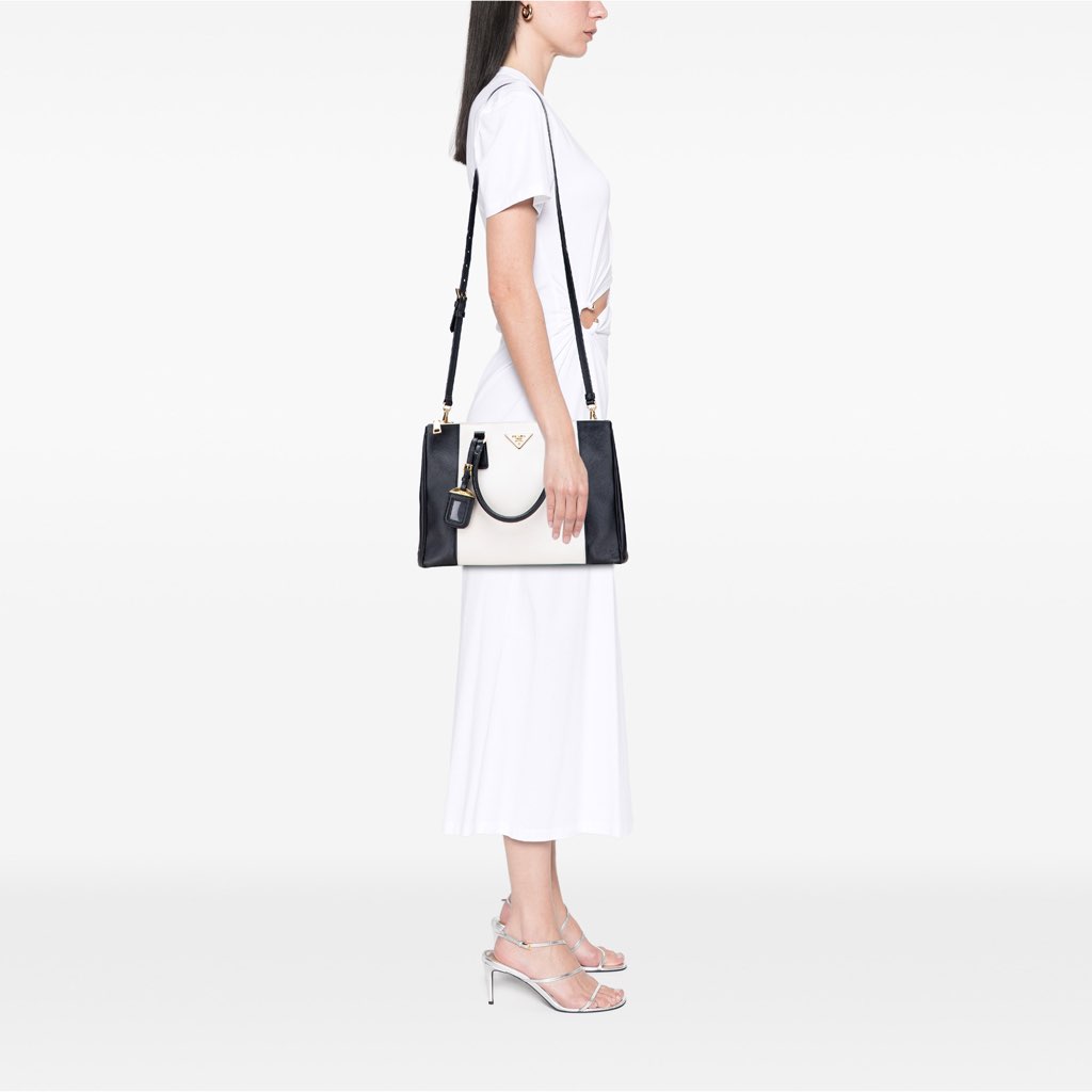 Prada Medium Bicolor Saffiano Lux Galleria Double Zip Satchel - Image 12