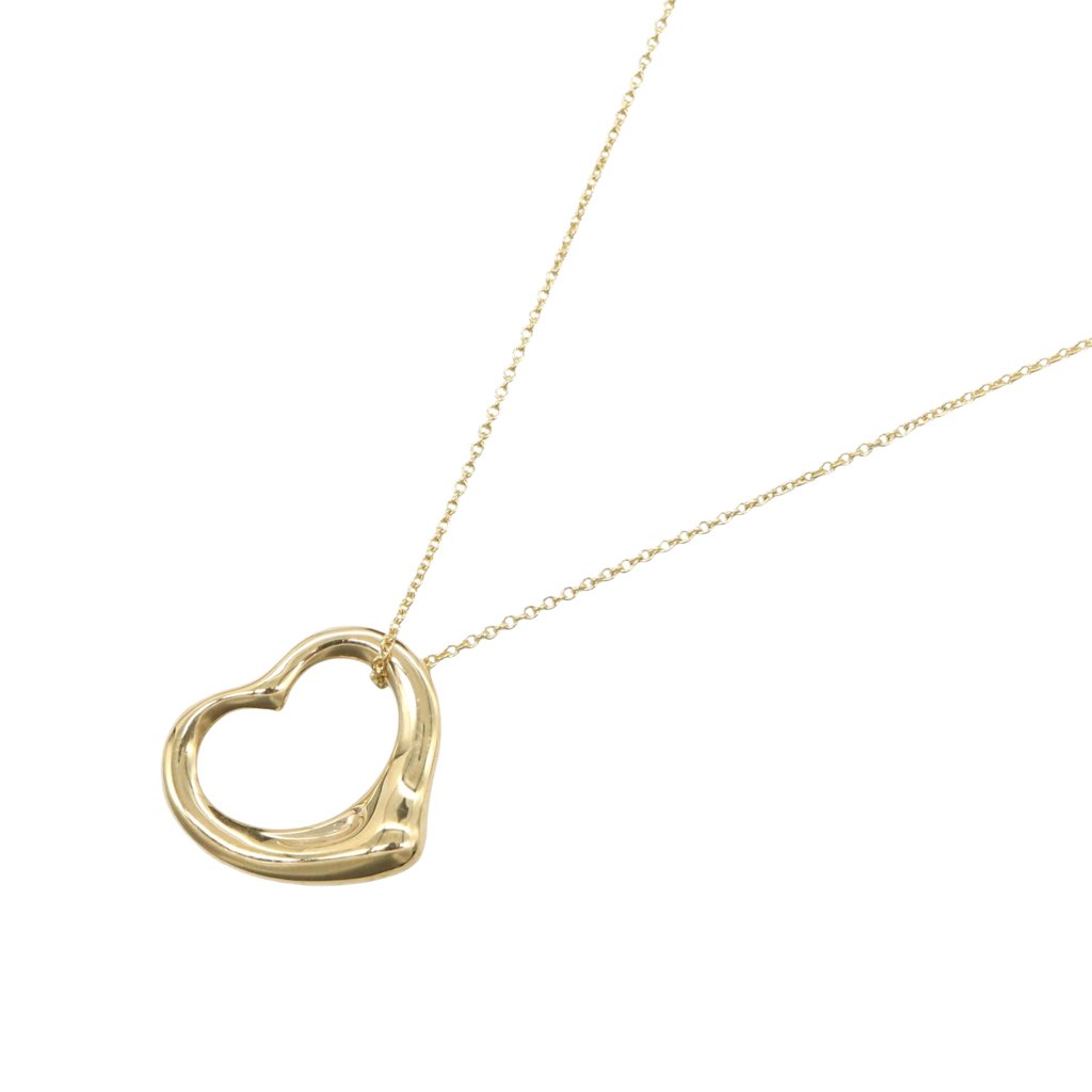 Tiffany & Co 18K Yellow Gold Small Elsa Peretti Open Heart Pendant Necklace - 3