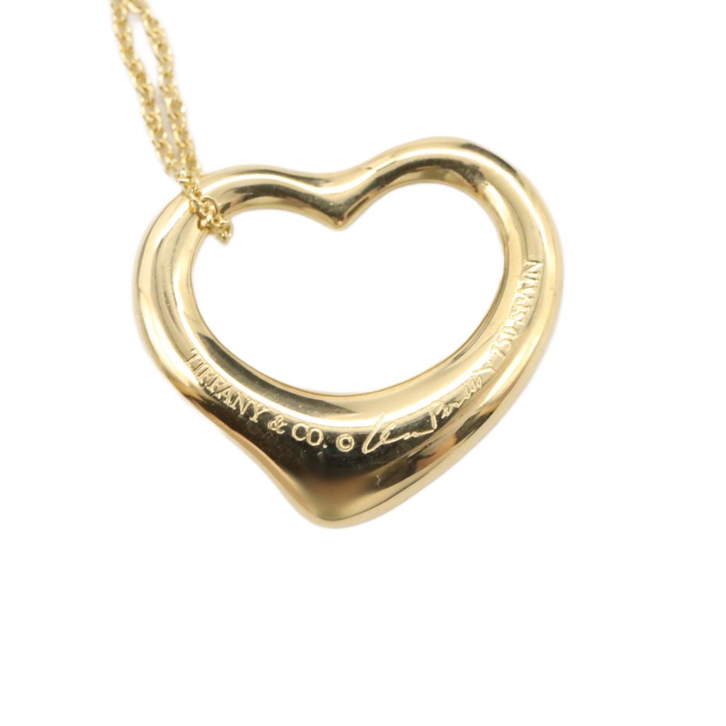 Tiffany & Co 18K Yellow Gold Small Elsa Peretti Open Heart Pendant Necklace - 4