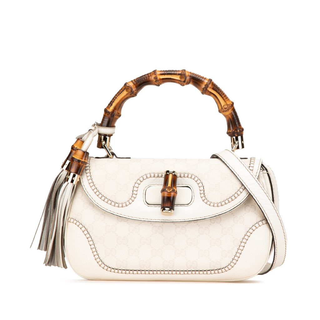 Gucci Medium GG Canvas New Bamboo Satchel