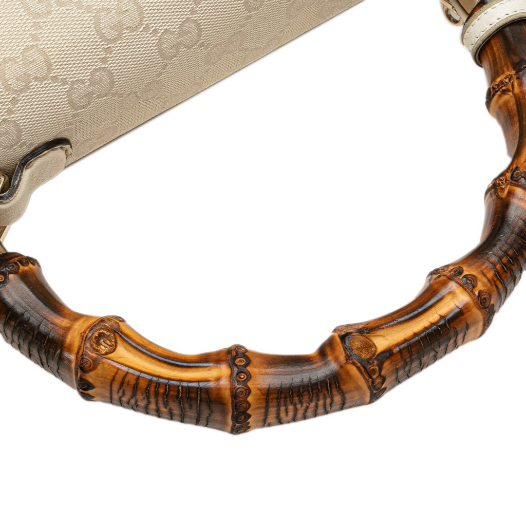 Gucci Medium GG Canvas New Bamboo Satchel - Image 13