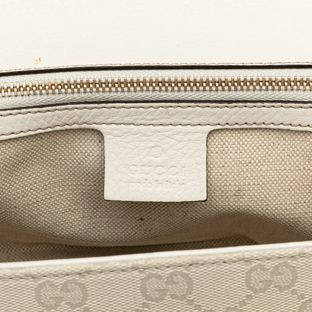 Gucci Medium GG Canvas New Bamboo Satchel - Side view