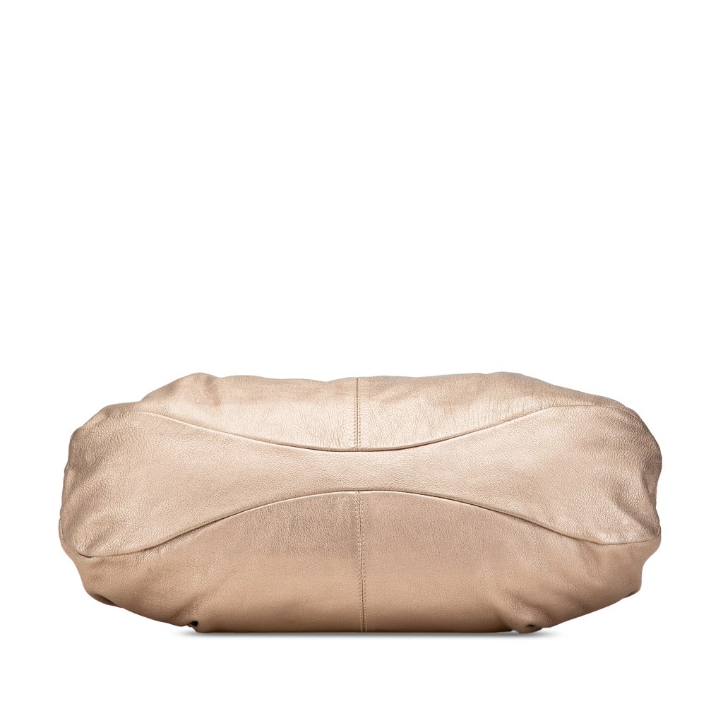 Salvatore Ferragamo Metallic Leather Bow Hobo - 3