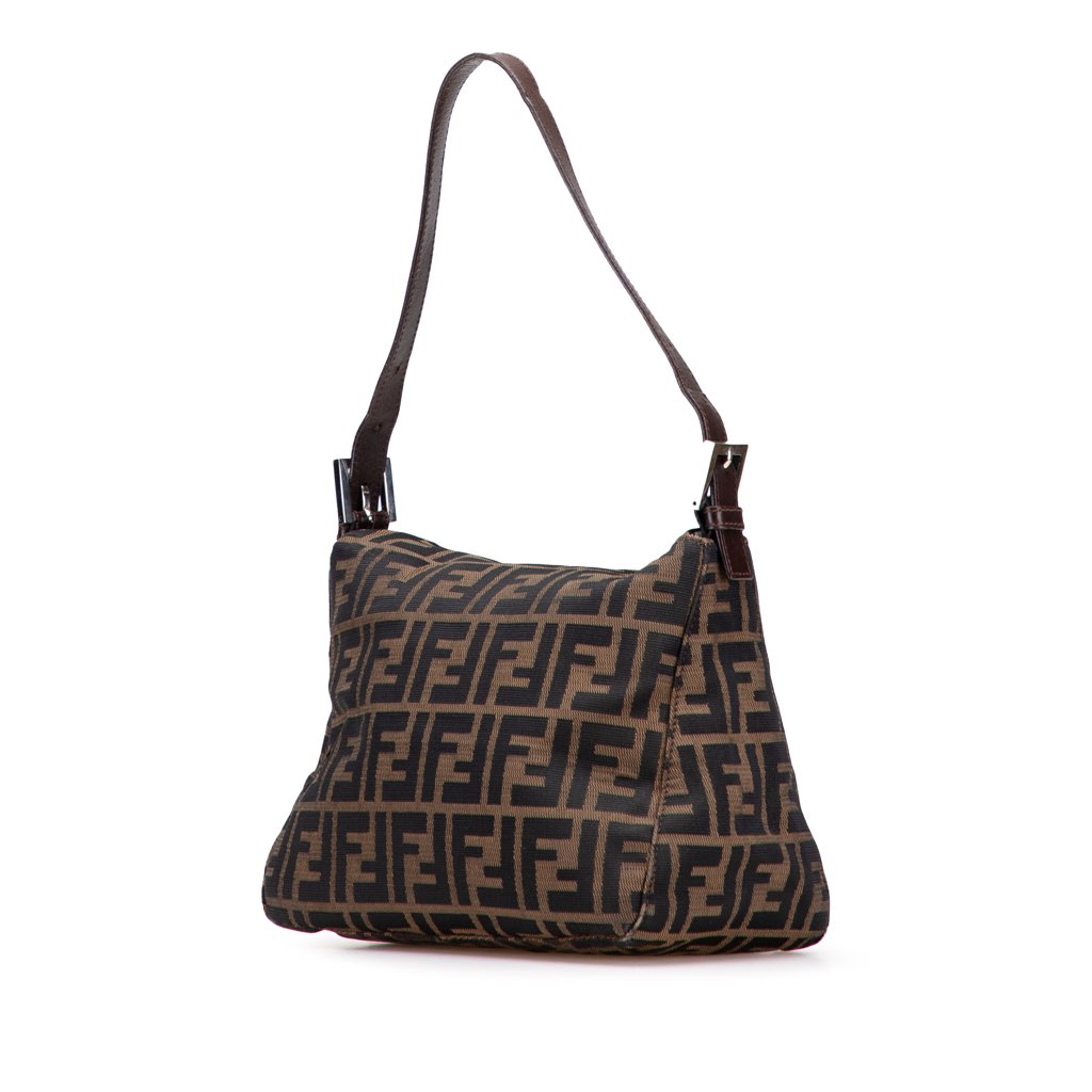 Fendi Zucca Canvas Shoulder Bag - Back view
