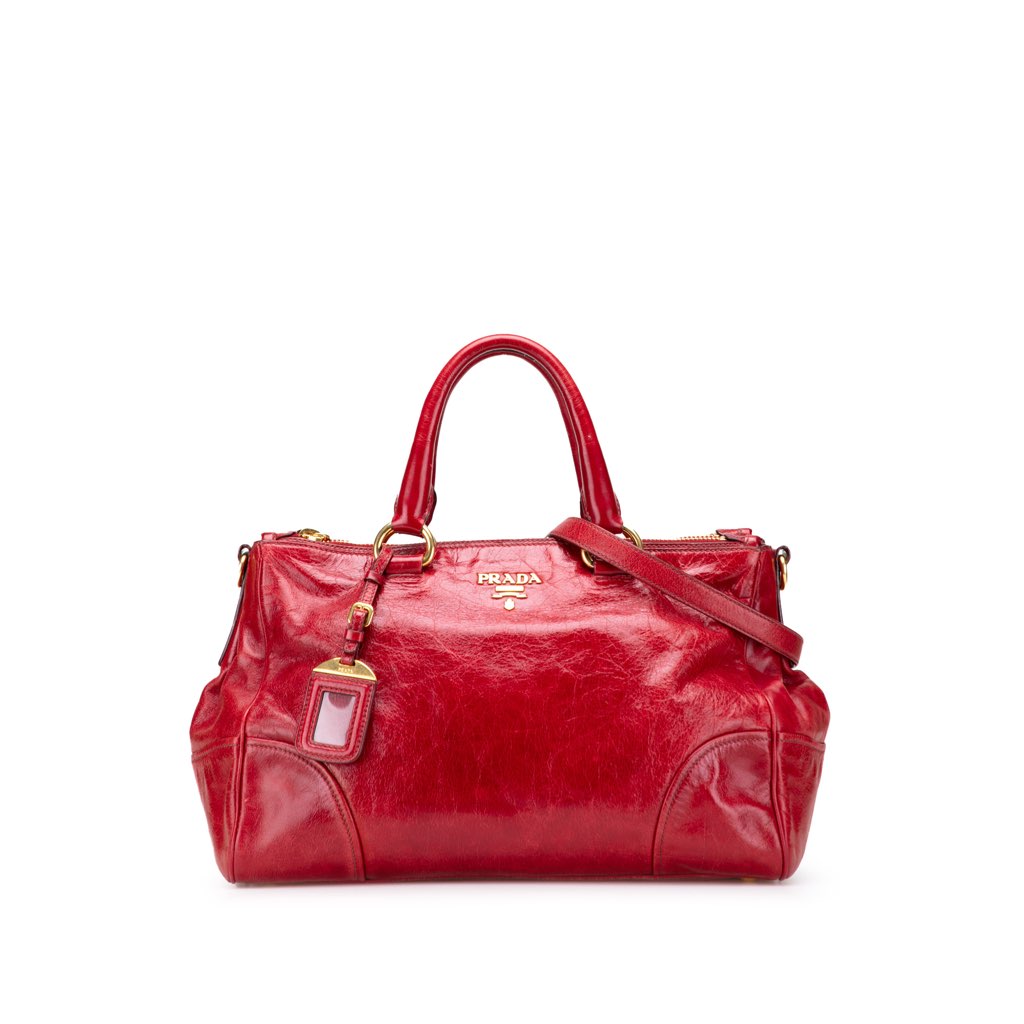 Prada Vitello Shine Bauletto Satchel
