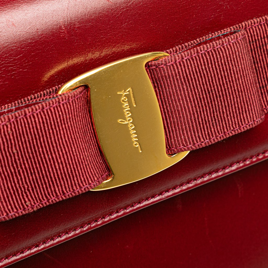 Salvatore Ferragamo Leather Vara Bow Satchel - 5