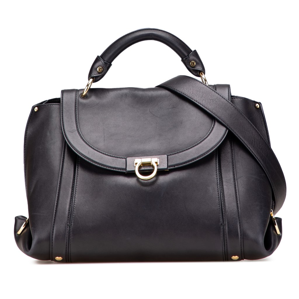 Salvatore Ferragamo Medium Leather Gancini Sofia Satchel
