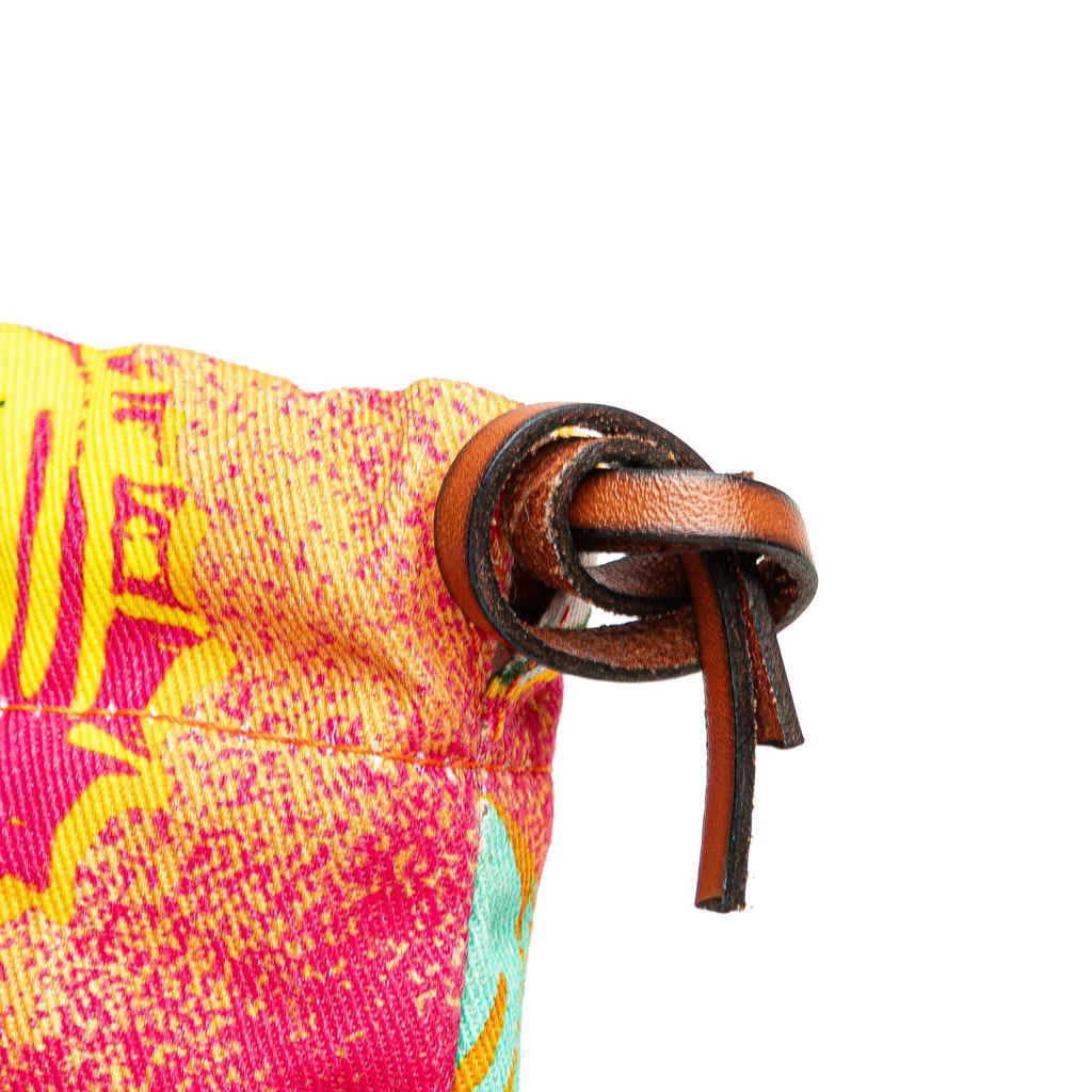 Loewe Paulas Ibiza Canvas Bottle Cap Print Drawstring Pouch - Image 12