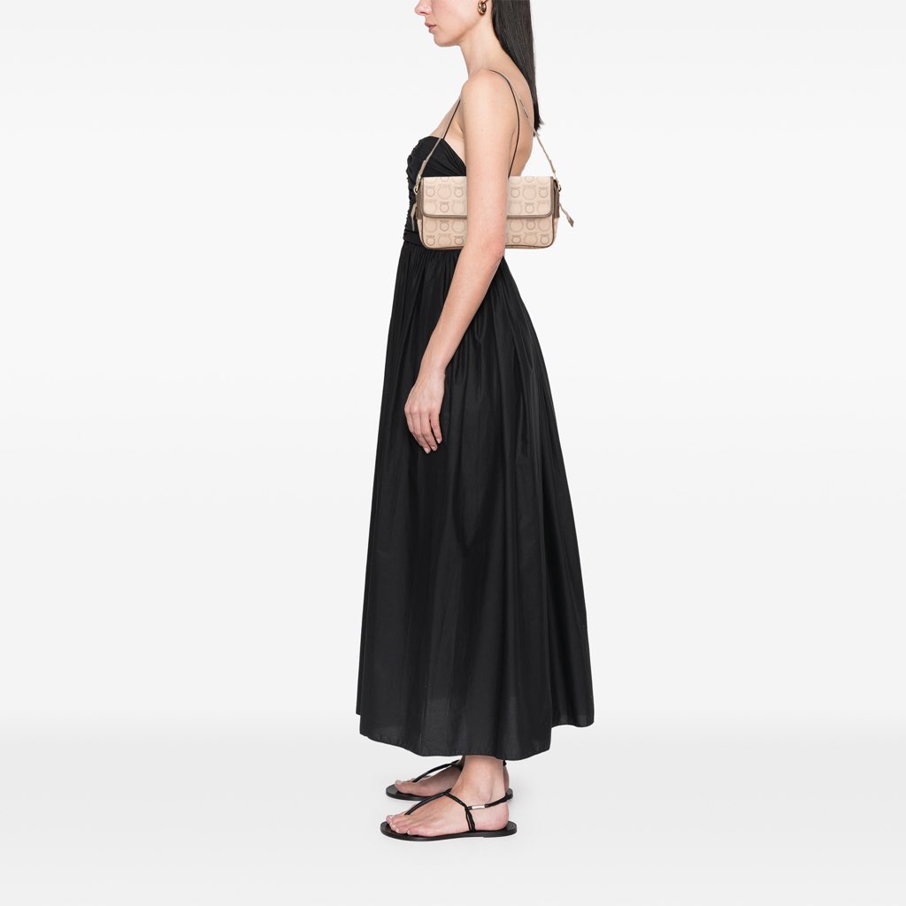 Salvatore Ferragamo Gancini Canvas Shoulder Bag - Image 13