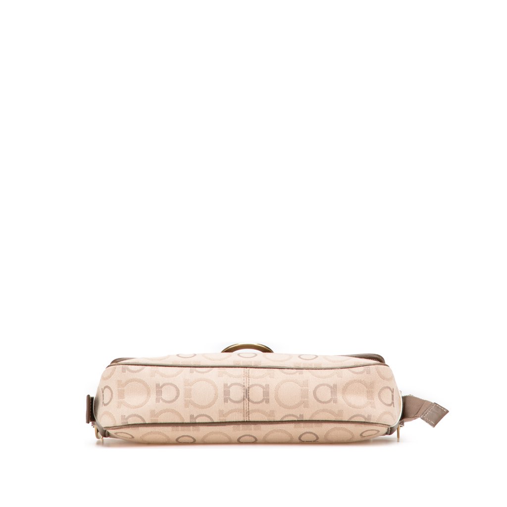 Salvatore Ferragamo Gancini Canvas Shoulder Bag - Image 6
