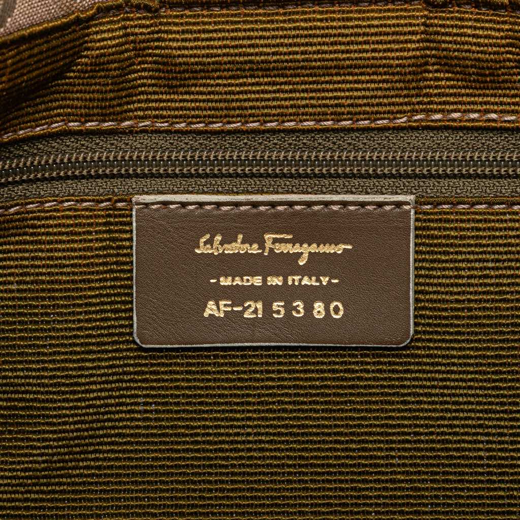 Salvatore Ferragamo Gancini Canvas Shoulder Bag - Side view