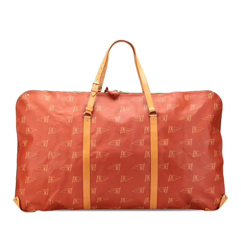 Louis Vuitton Americas Cup Coated Canvas Kabul Garment Bag Red Canvas Good - Front View