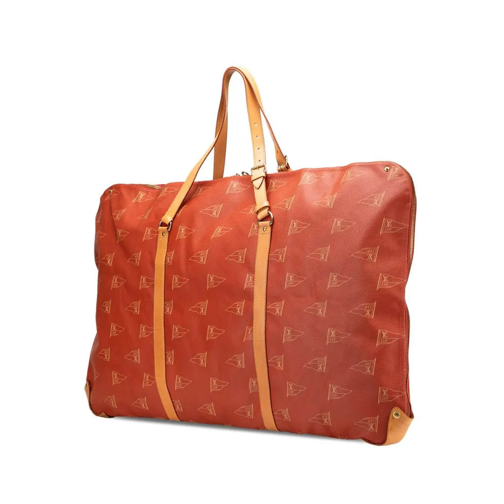 Louis Vuitton Americas Cup Coated Canvas Kabul Garment Bag Red Canvas Good - Back View