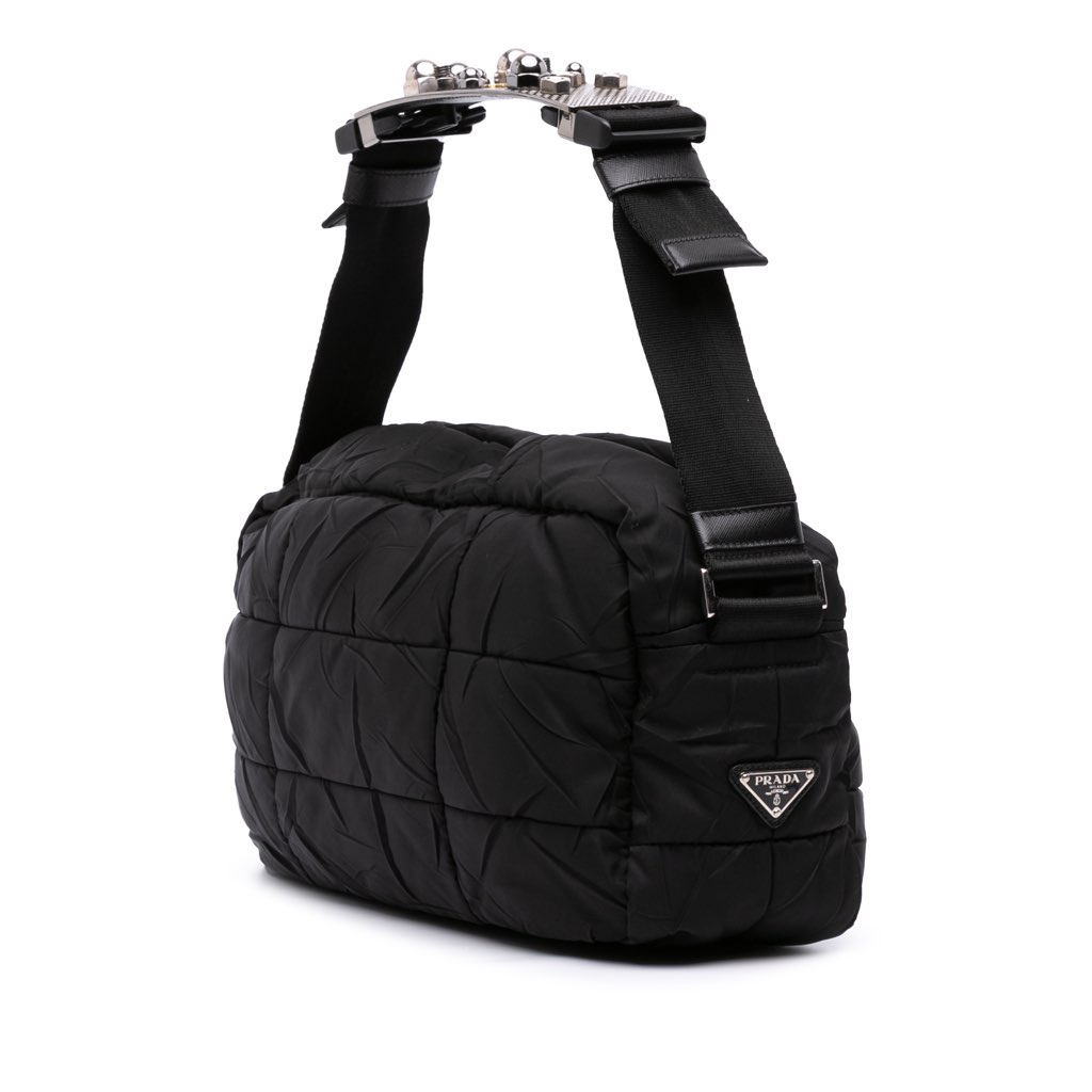 Prada Quilted Tessuto Messenger Bag - Back view