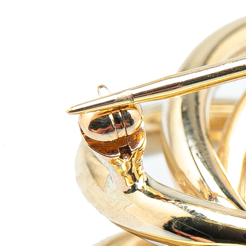 Tiffany & Co 14K Yellow Gold Twist Spiral Knot Brooch - 4