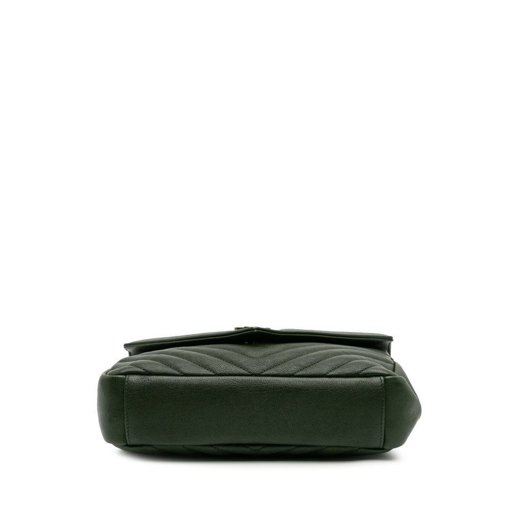 Saint Laurent Medium Monogram Chevron Quilted Lambskin College Satchel - 3