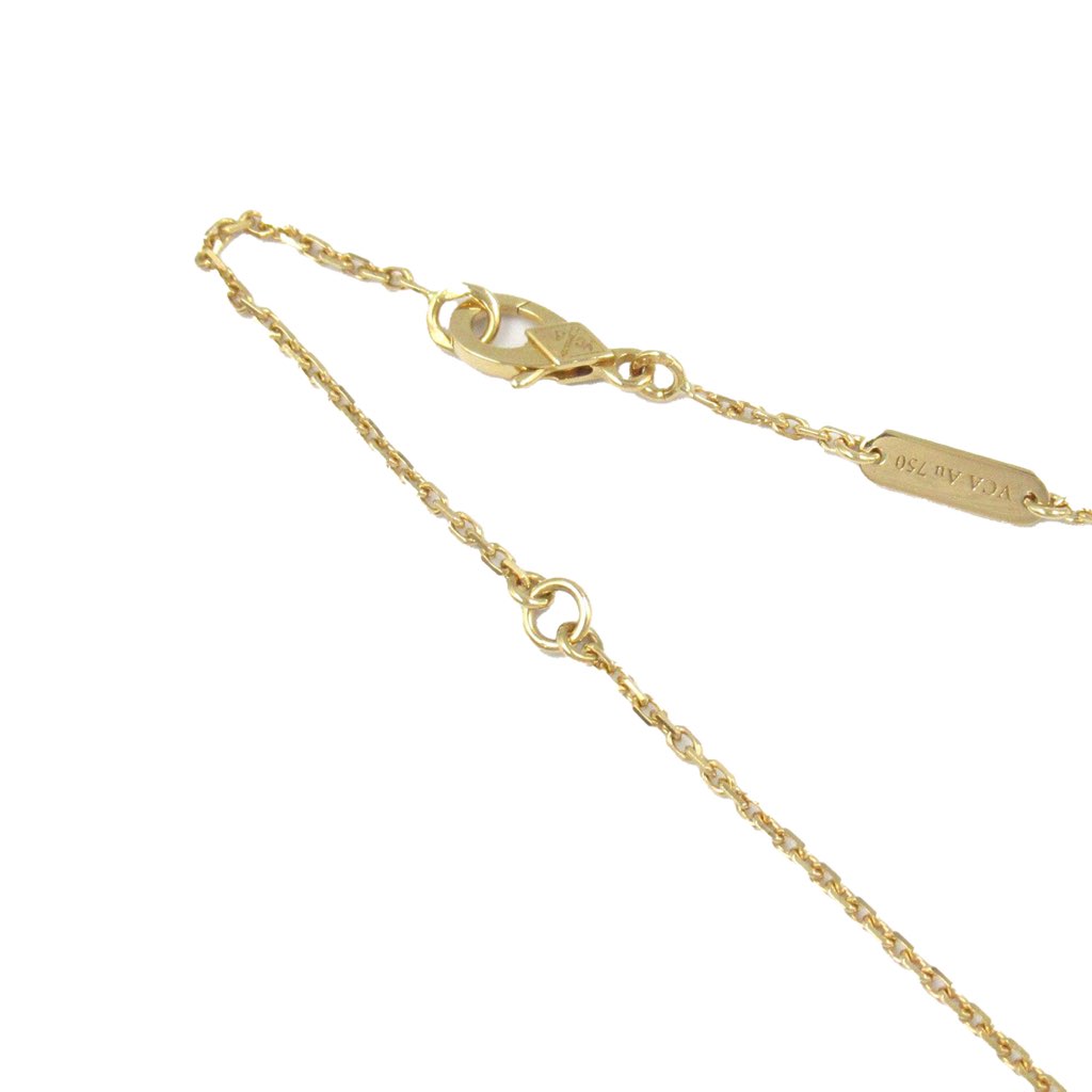 Van Cleef & Arpels 18K Yellow Gold and Onyx Vintage Alhambra Pendant Necklace - 5