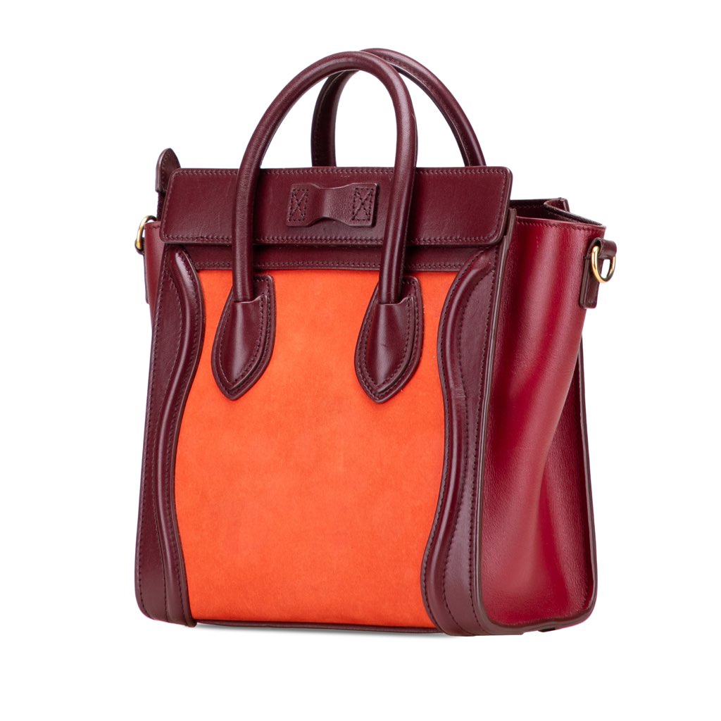 Celine Nano Bicolor Suede and Calfskin Luggage Tote - 2
