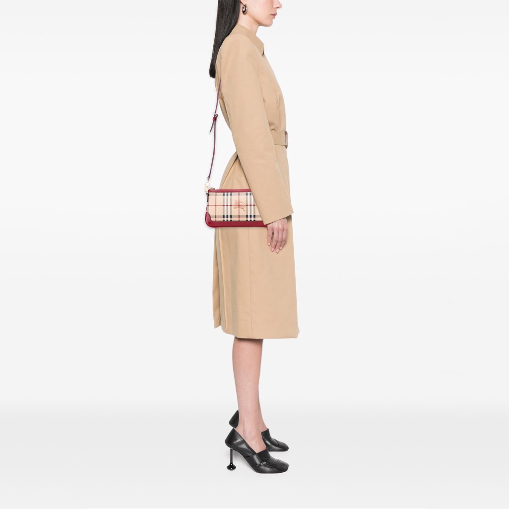 Burberry Haymarket Check Coated Canvas Peyton Crossbody - Image 12