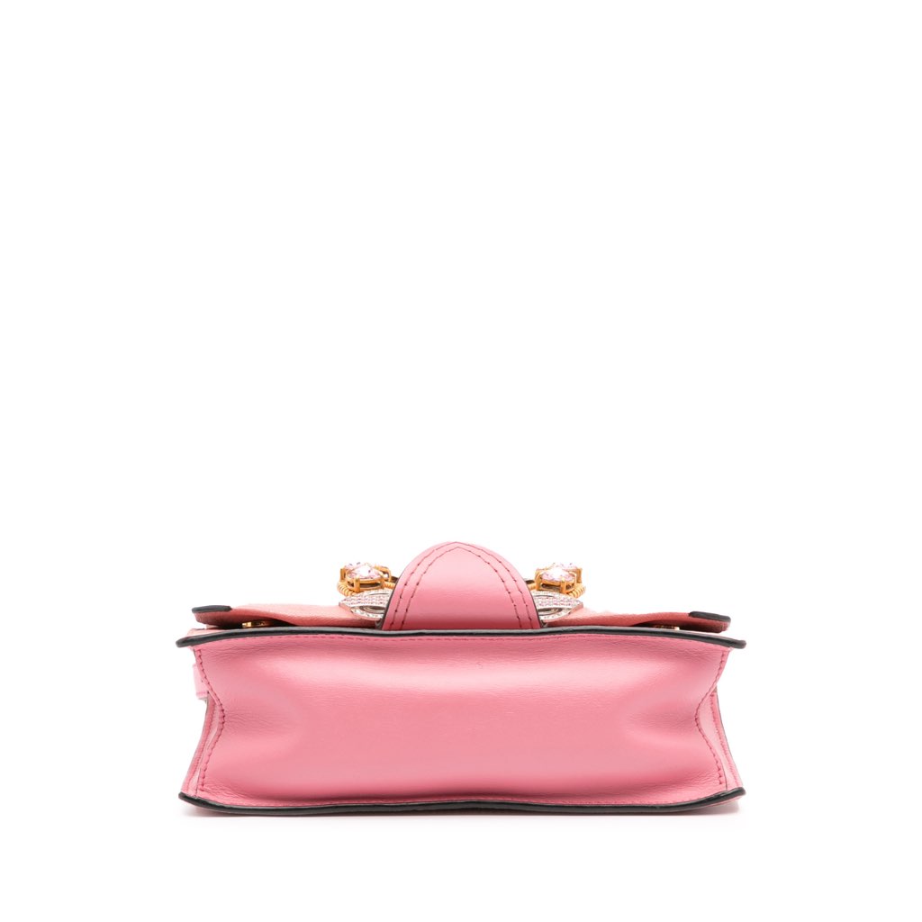 Miu Miu Goatskin Madras Soft Calf Crystal Embellished Crossbody - Image 6
