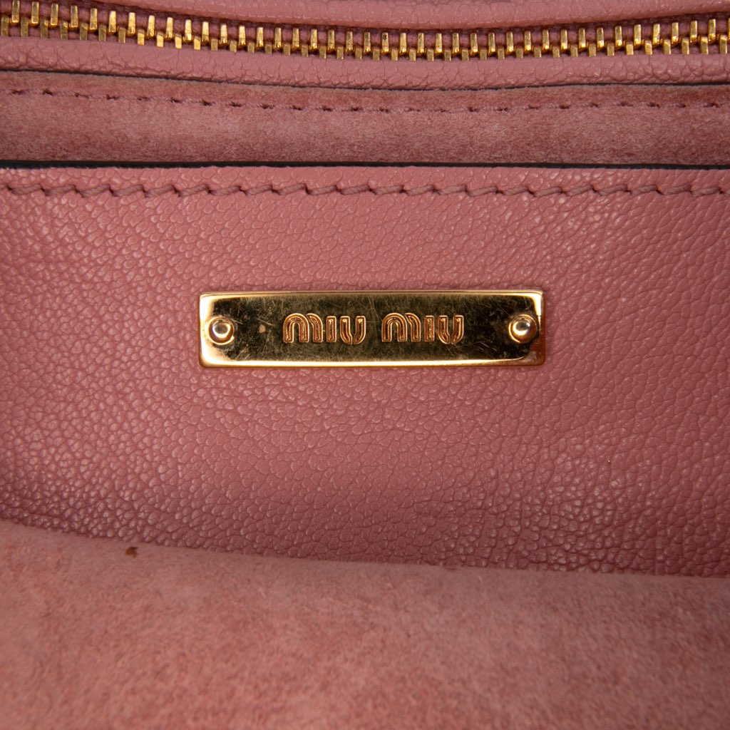 Miu Miu Goatskin Madras Soft Calf Crystal Embellished Crossbody - Side view