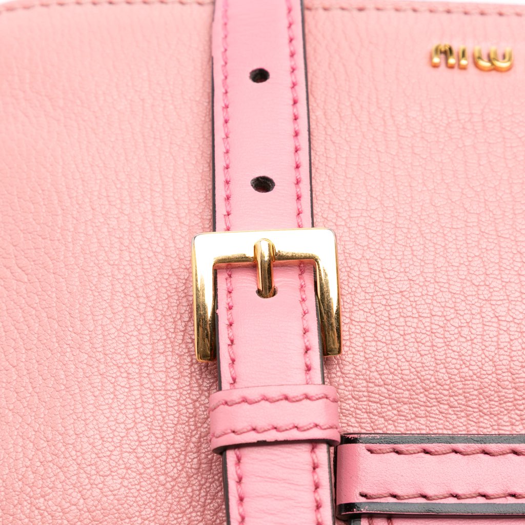 Miu Miu Goatskin Madras Soft Calf Crystal Embellished Crossbody - Image 12