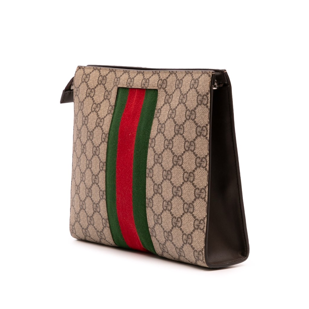 Gucci GG Supreme Web Clutch - Back view