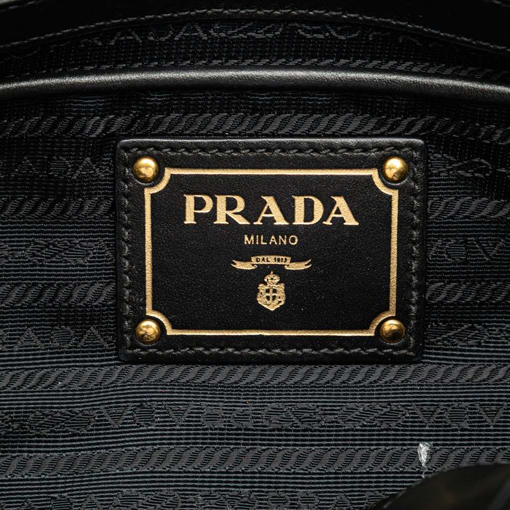 Prada Soft Calf Trimmed Tessuto Satchel - 5