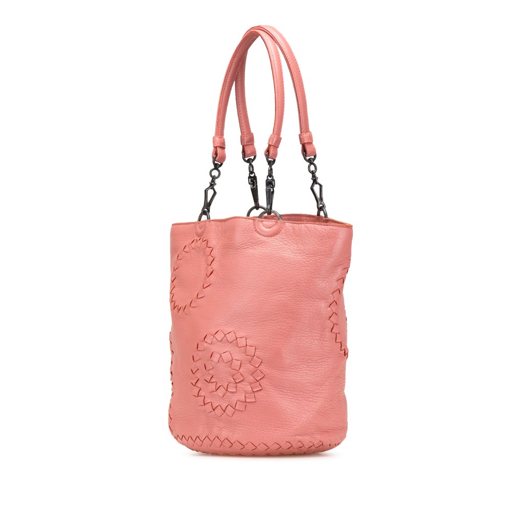 Bottega Veneta Small Intrecciato Trimmed Cervo Bucket Bag - Back view