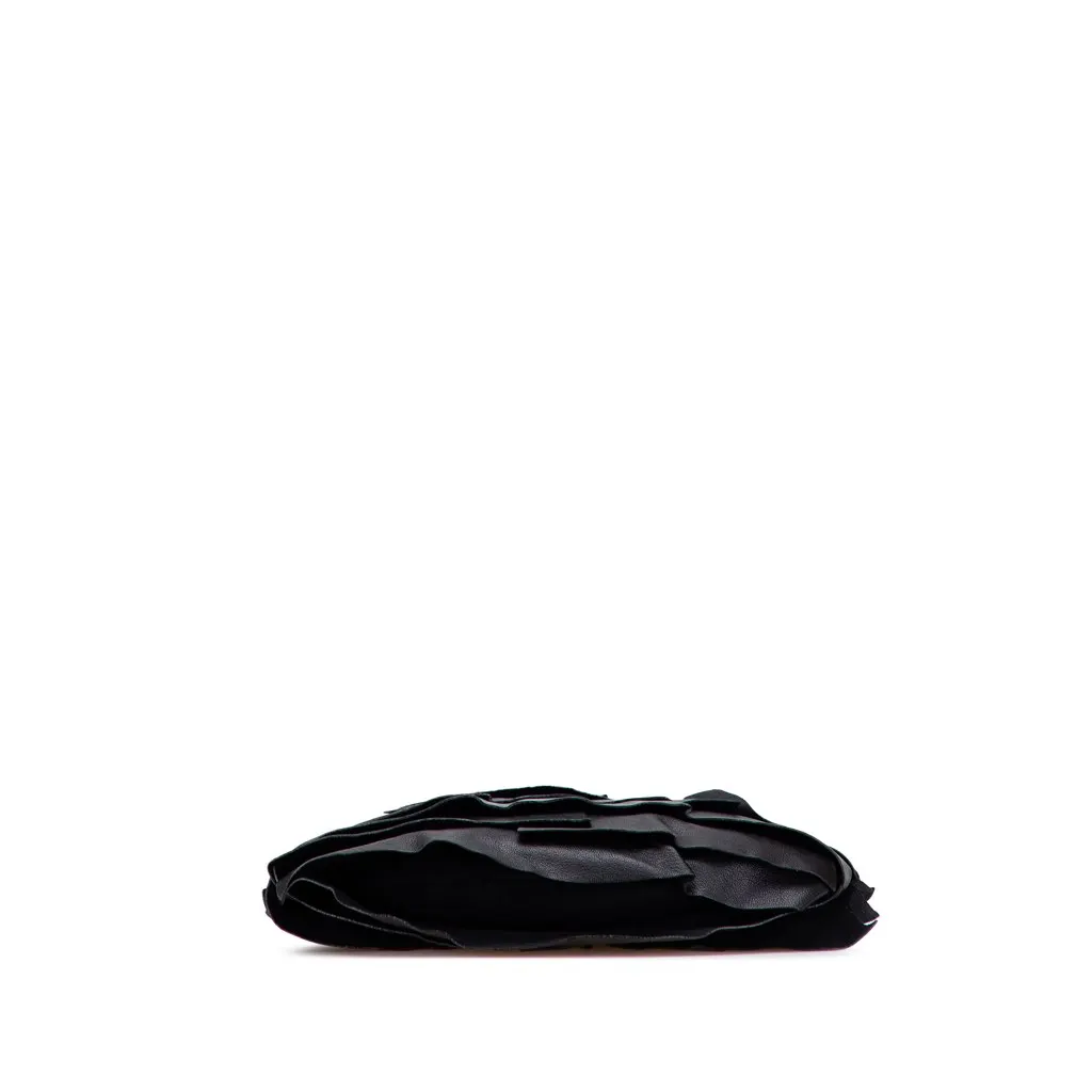 Saint Laurent Small Ruffled Leather Saint Tropez Hobo Black Leather Good - Inside View