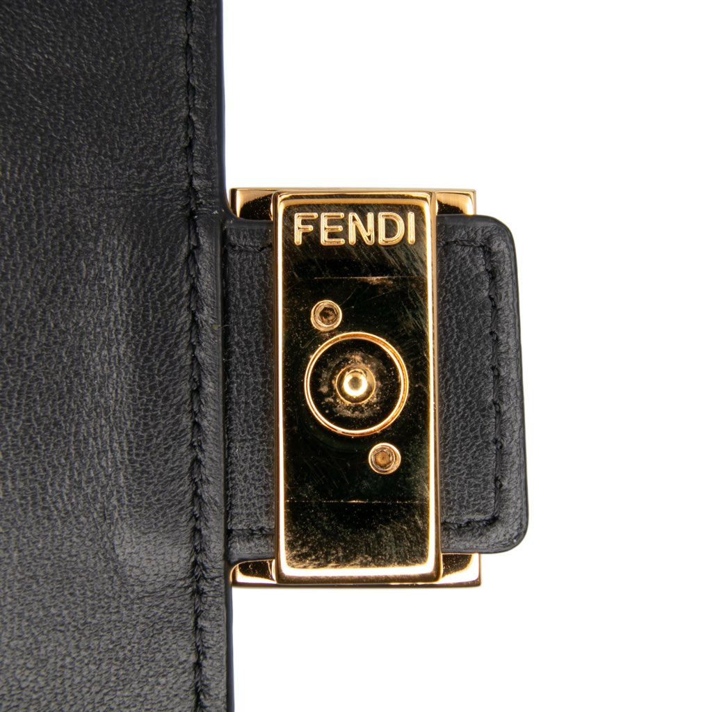 Fendi Zucca Embossed Leather Wallet On Chain - 5
