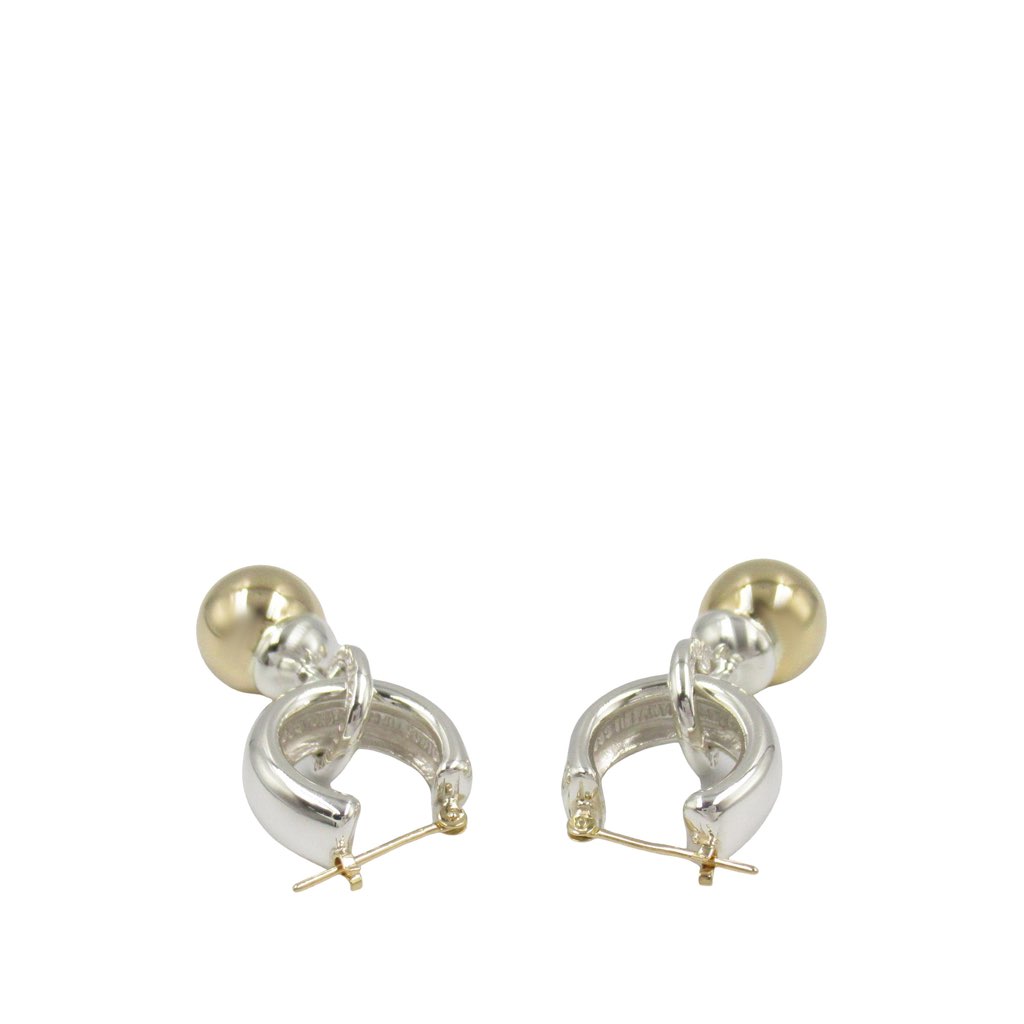 Tiffany & Co Sterling Silver and 18K Yellow Gold Fascination Ball Dangle Earrings - 3