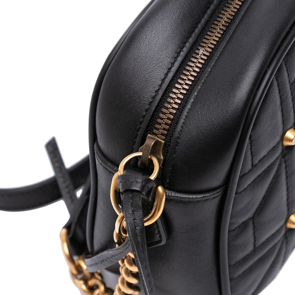 Gucci Small GG Marmont Matelasse Leather Pearl Studded Crossbody - Image 12