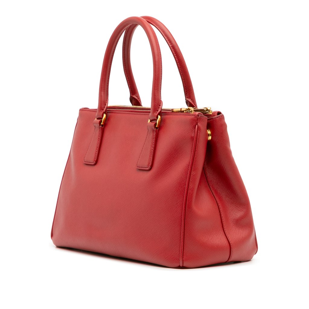 Prada Small Saffiano Lux Galleria Double Zip Satchel - Back view
