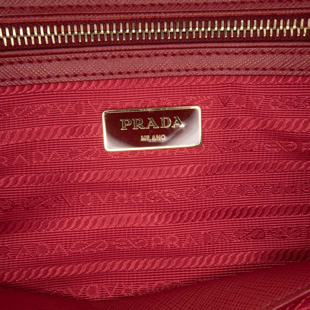 Prada Small Saffiano Lux Galleria Double Zip Satchel - Side view