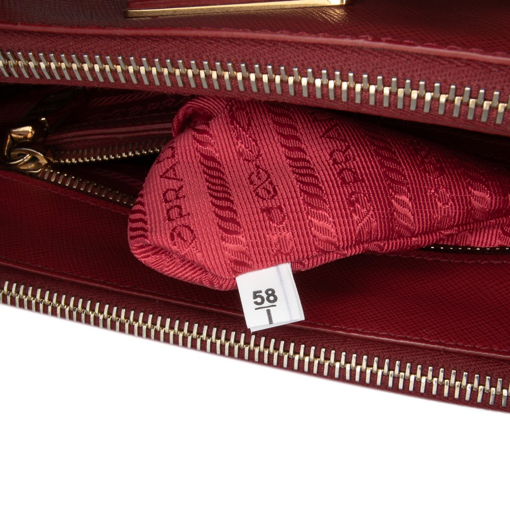Prada Small Saffiano Lux Galleria Double Zip Satchel - Detail 1
