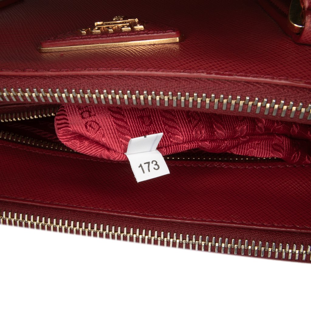 Prada Small Saffiano Lux Galleria Double Zip Satchel - Detail 2
