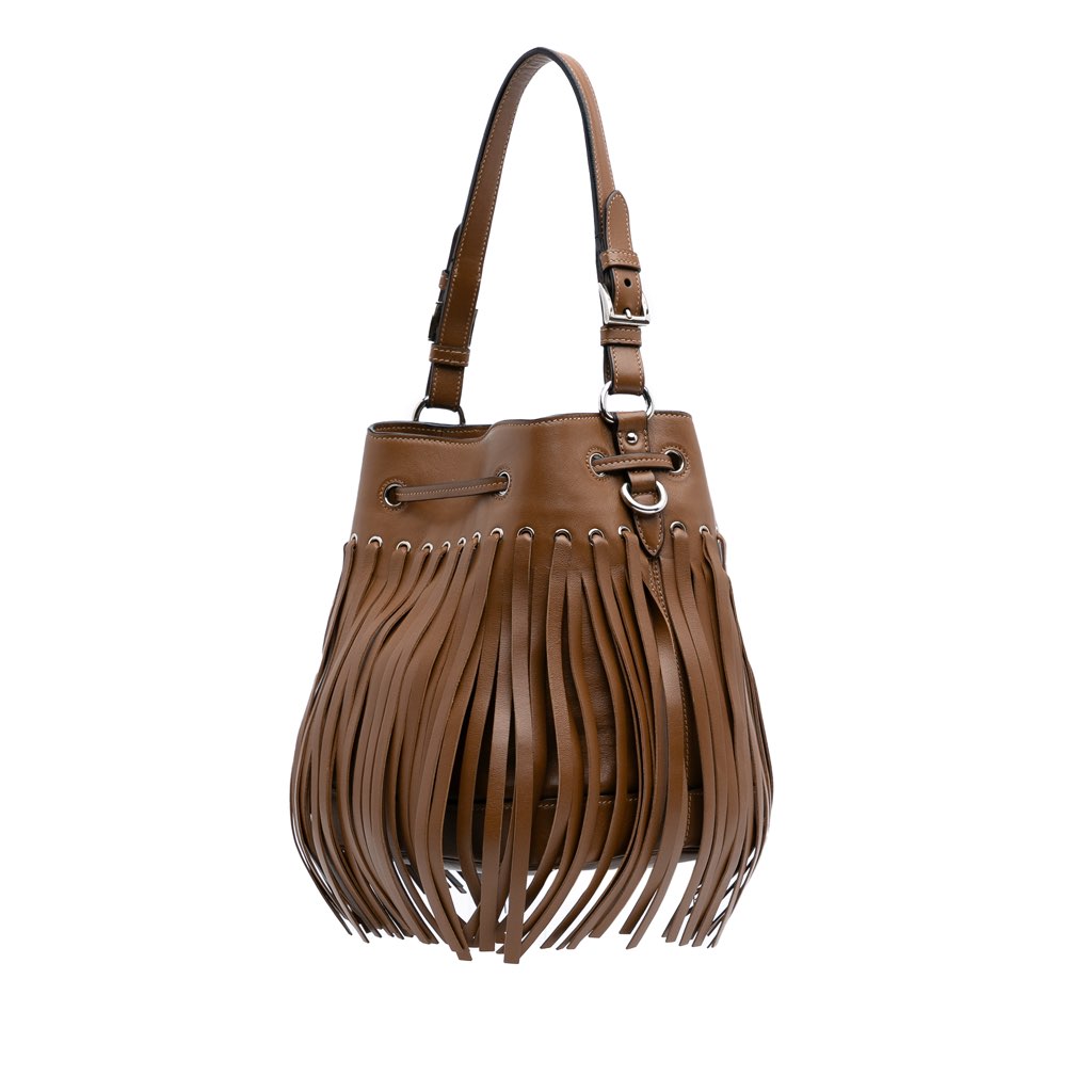 Prada Soft Calf Fringe Bucket Bag - 2