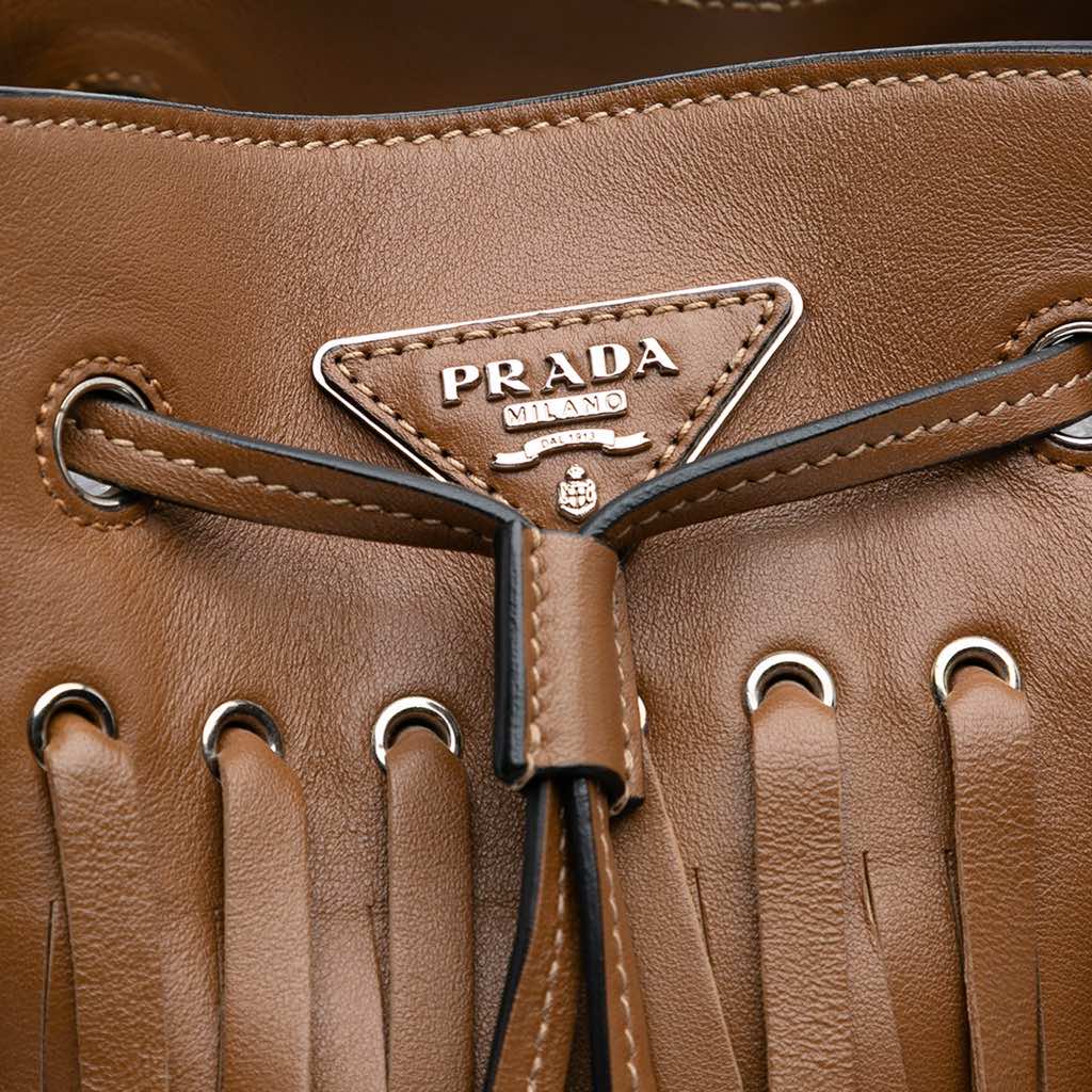 Prada Soft Calf Fringe Bucket Bag - 5