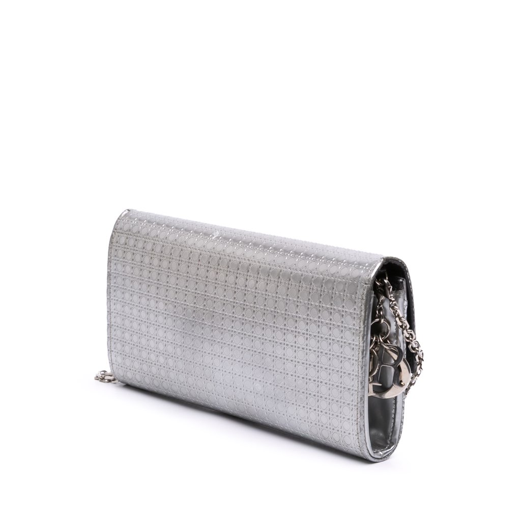 Dior Metallic Patent Microcannage Lady Dior Croisiere Wallet On Chain - 2