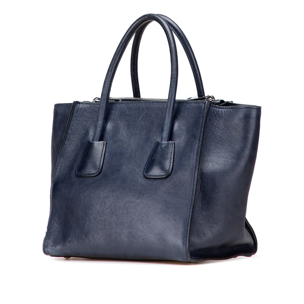 Prada Glace Calf Twin Pocket Double Handle Satchel - 2