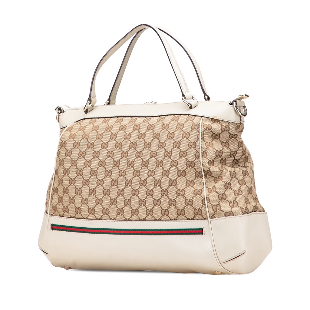 Gucci GG Canvas Web Mayfair Satchel - Back view