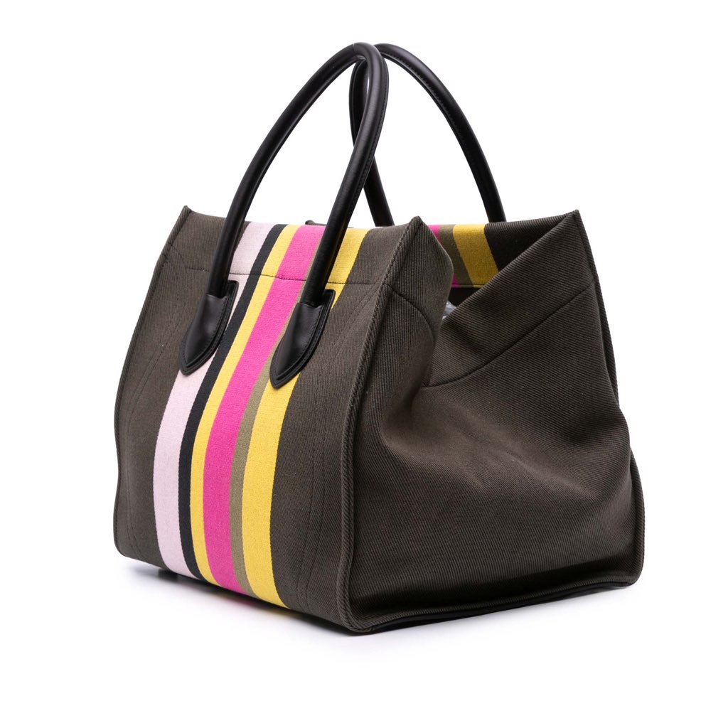 Celine Medium Canvas Striped Phantom Luggage Tote - 2
