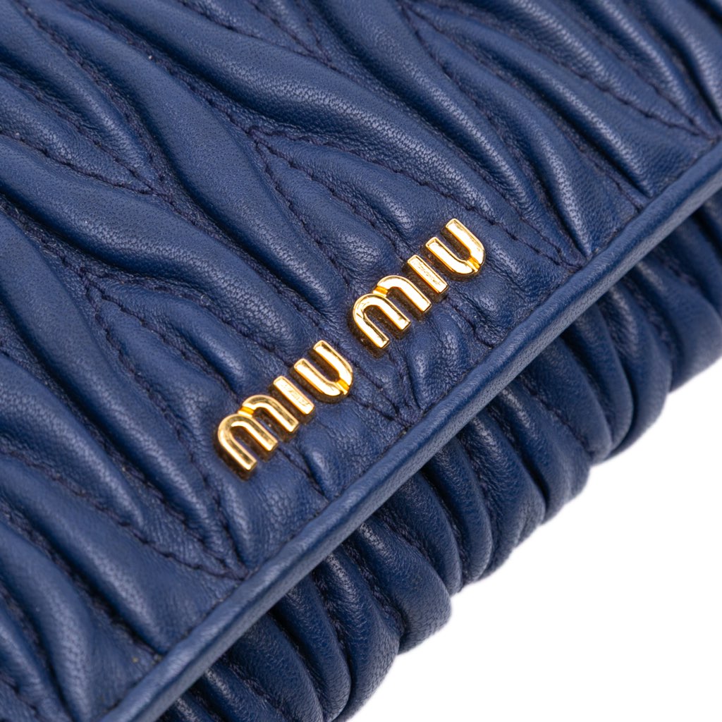 Miu Miu Matelasse Lambskin Wallet On Chain - 5