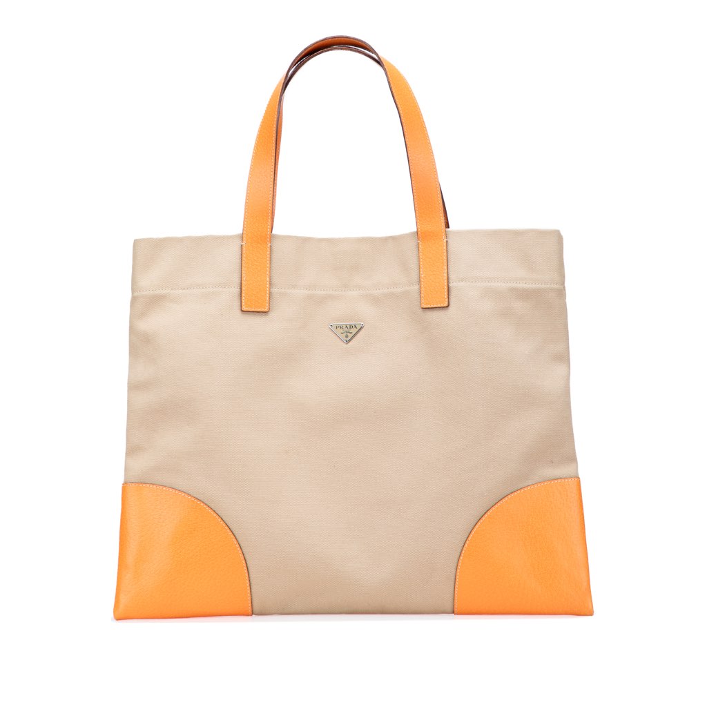 Prada Cinghiale Trimmed Canapa Tote
