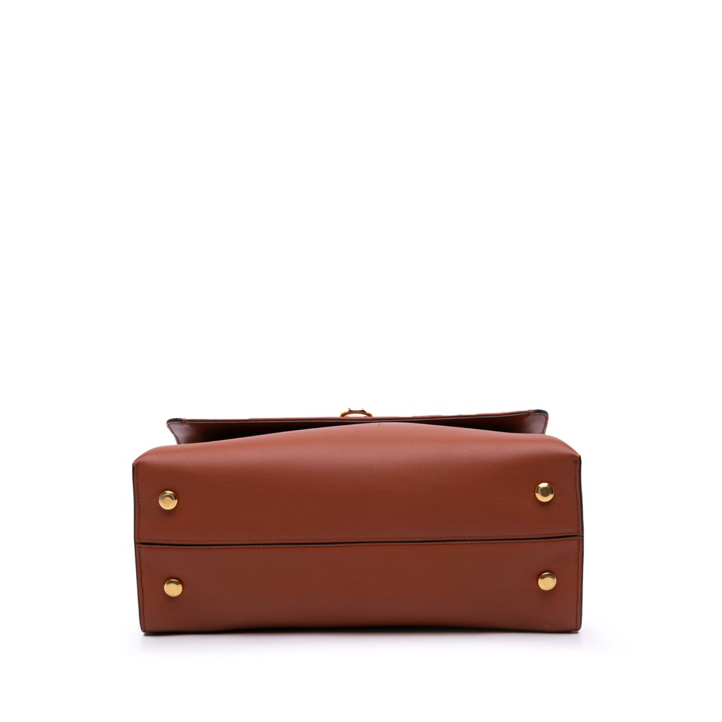 Salvatore Ferragamo Leather Gancini Trifolio Top Handle Bag - Image 6