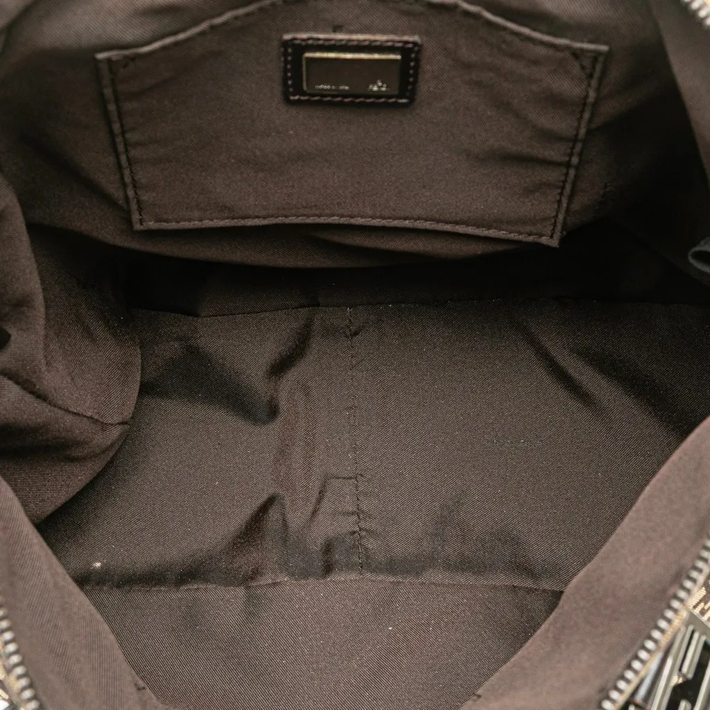 Fendi Zucchino Canvas Tote Brown Canvas Good - Model View