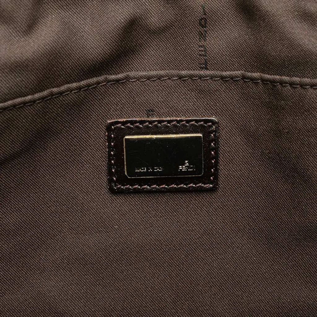 Fendi Zucchino Canvas Tote Brown Canvas Good - Box View