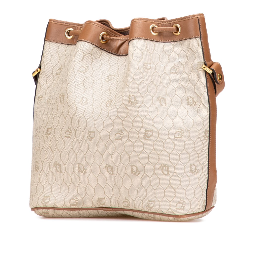 Dior Honeycomb Coated Canvas Drawstring Bucket Bag - 2