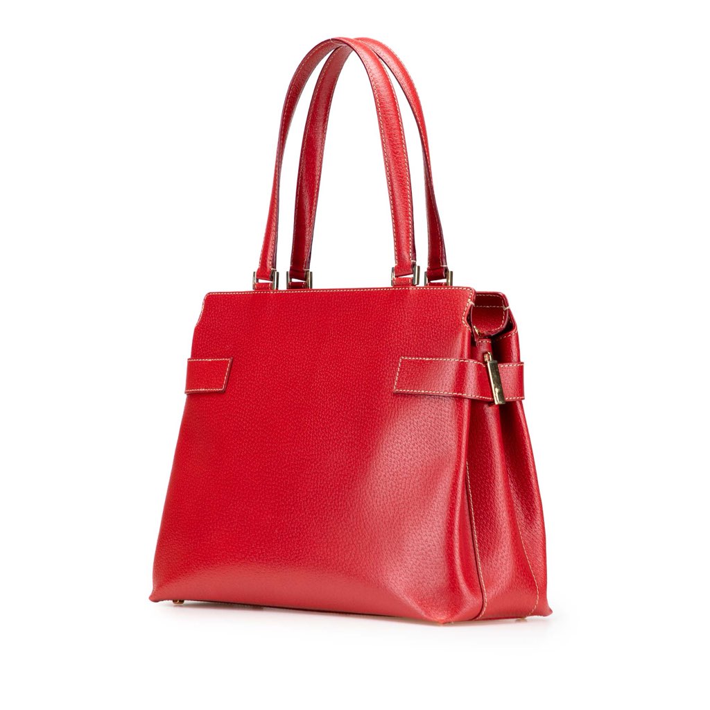 Salvatore Ferragamo Leather Nencia Satchel - Back view